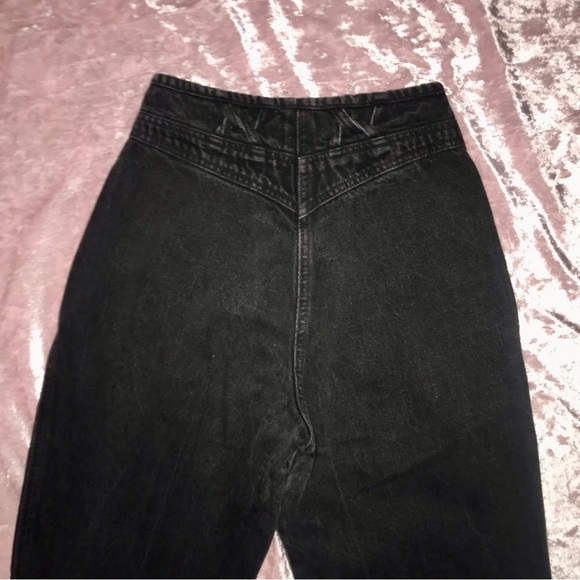 Vtg 80s/90s Rocky Mountain Black Denim High-Waist Goth/Grunge Pin-Up Mom Jeans - Picture 15 of 15
